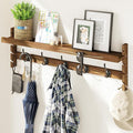 AMBIRD Wall Hooks with Shelf 28.9inch Entryway Wall Hanging Shelf, Wood Coat Hooks, Coat Rack Wall Mount Rack with 5 Dual Hoo