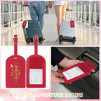Amylove Bulk Luggage Tags Wedding Favors Adventure Begins Luggage Tags for Guests Travel Tag for Suitcase Bridal Gift 24 Pack