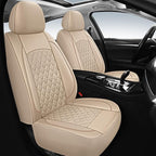 Leather Seat Covers, Breathable and Waterproof Napa Leather Car Seat Cover, Universal Interior for Cars, Sedans, SUVs, Vans, 