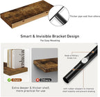 Deep Floating Shelves - 16" W x 9.3" D x 1.6" H Rustic Brown Wall Shelf - Wall Mounted Shelves for Decor & Storage - Wooden S