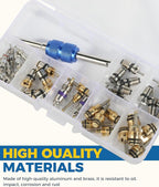 40PCS AC Schrader Valve Kit,AC Valve Core Removal Tool,Car Accessories AC Valve Core Kit,AC Schrader Valve Removal Tool,Autom