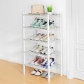 Smiry Shoe Rack, 5 Tier Small Bamboo Shoe Organizer, Stackable Free Standing Wooden Shoe Storage Shelf for Closet, Entryway, 