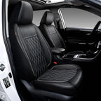 CAROMOP Faux Leather Car Seat Covers Full Set,Luxury and Comfortable Covers for Cars,Split Bench Compatible Car Interior Cove