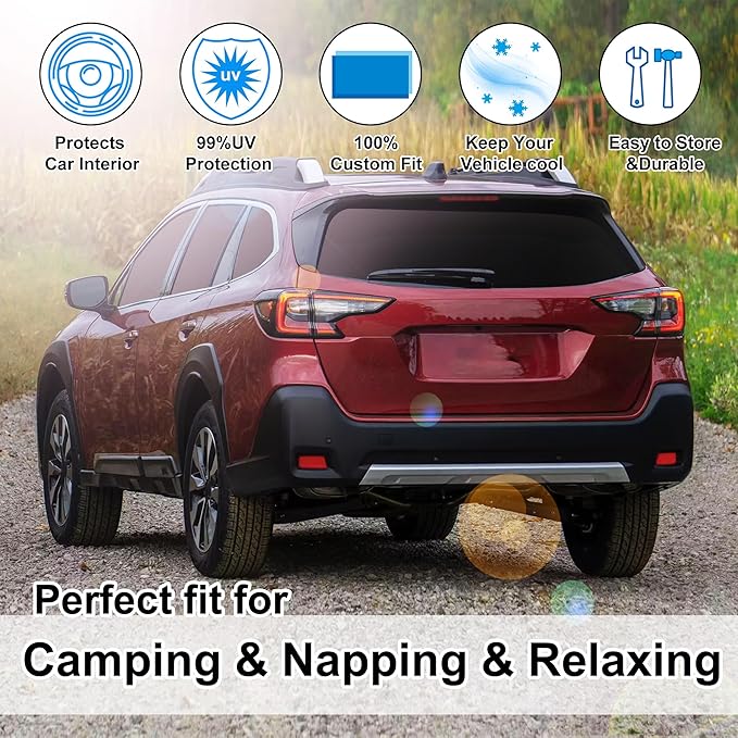 TINGLU Window Shades for Subaru Outback Wagon 2015-2019 8PCS Accessories Car Side Full Windows Cover Camping Rear Triangular Windshield Sun Shade Sun UV Rays Privacy Protection