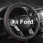 West Llama Car Steering Wheel Cover for Ford F-150, F-250, F-350, Expedition (Black +Red-Large Size)