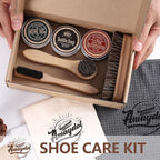 10 PCS Leather Care Kit - Horsehair Brushes,Saddle Soap,Waterproofing Wax,Mink Oil Conditioner,Polishing Cloth,Microfiber clo