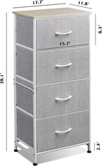 WLIVE 4 Drawers Dresser for Bedroom, Light Grey Fabric Clothes Storage Organizer Unit, Dresser for Hallway, Entryway, Closets