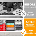 SpaceAid Drawer Organizer Clothes, 12 Pack Dresser Organizer Bins for Nursery, Closet Organization and Storage Dividers for C