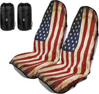 American Flag Car Seat Towel Protector (2-Pack), Waterproof Sweat-Proof Non-Slip Cover for SUV, Truck & Sedan, Patriotic Seat