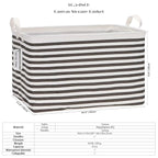 Sea Team 2-Pack Collapsible Canvas Fabric Storage Basket with Handles, Rectangle Waterproof Storage Bin, Box, Cube, Foldable 