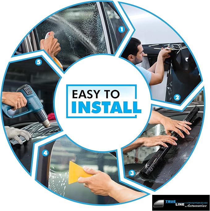 TRUE LINE Automotive 2ply Window Tint Film - Nano Carbon Car Tint Roll, 99% UV Resistant, Blackout Sun Shade Roll (35% 38'' Wide 10' Long)
