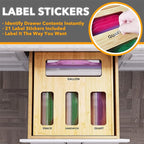 SpaceAid Bag Storage Organizer for Kitchen Drawer, (1 Box 4 Slots) Bamboo Drawer Dividers 6 Dividers with 12 Inserts (17-22 i