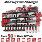 Power Tool Organizer Wall Mount, Cordless Drill Hanger Storage Rack 8 Drill Holder, 4 Layer Heavy Metal Large Capacity Tool R