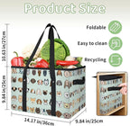 Reusable Grocery Bags Heavy Duty Shopping Bags Foldable Large Tote Bags with Long Handles & Hard Bottom