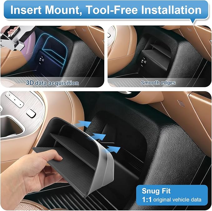 2026 Palisade Center Console Organizer (Lower Front) for Hyundai Palisade (SE/SEL Convenience/SEL Premium/Limited/XRT Pro/Calligraphy), Durable ABS Plastic Tray Insert 2026 Palisade Accessories