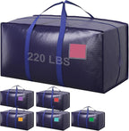 6 Pack Moving Bags with Full-Open Side Zipper, Extra Large 93L Heavy Duty Waterproof Foldable Storage Totes for College Dorm,