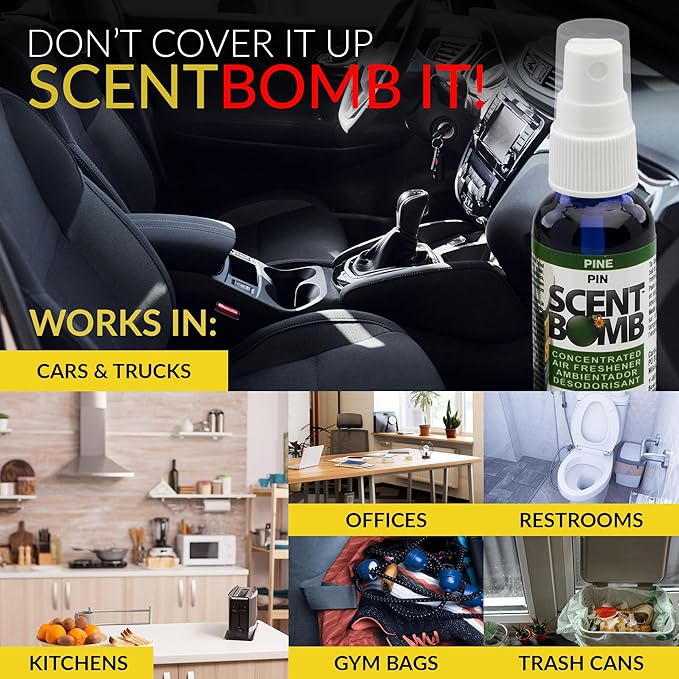 Scent Bomb Air Freshener Spray, Long-Lasting Odor Eliminator - Effective Deodorizer for Home & Car, Fresh Room Spray for Kitc