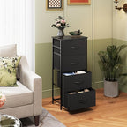 WLIVE Dresser with 4 Drawers, Fabric Storage Tower, Organizer Unit for Bedroom, Hallway, Entryway, Closets, Sturdy Steel Fram