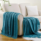 BATTILO HOME Teal Blue Throw Blanket for Couch, Decorative Throw Blanket for Sofa Bed Room Home Decor, 50"x60"