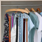 Belt Hanger Organizer for Closet: Ohuhu 2 Pack 12 Hooks Max 36 Belts Tie Rack Wooden Belt Holder for Storage 360 Degree Rotat