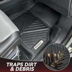 YITAMOTOR Floor Mats Compatible with Honda 2017-2022 CR-V, 1st & 2nd Row All Weather Protection, Black