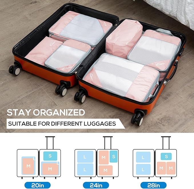 Compression Packing Cubes, 9 Set Packing Cubes for Travel Compression, Lightweight Compressible Package Organizer for Carry O