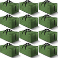 HOMESURE 12 Pack Large Strong Moving Bags with Zippers & Carrying Handles - Water-Resistant - Heavy Duty Storage Tote for Spa