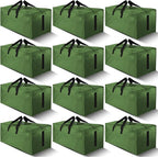 HOMESURE 12 Pack Large Strong Moving Bags with Zippers & Carrying Handles - Water-Resistant - Heavy Duty Storage Tote for Spa