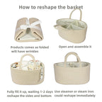 Baby Diaper Caddy Organizer for Girl Boy Cotton Rope Nursery Storage Bin Basket Portable Holder Tote Bag for Changing Table C