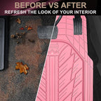 CAR PASS Heavy Rubber Car Floor Mats, Deep Waterproof Car Mats All Weather, Universal Trim-to Fit Automotive Floor Mats for Car SUV Truck Van, Durable Cute Floor Liners for Women Girly (All Pink)