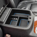 Center Console Organizer Compatible with 2007-2014 Chevy Silverado GMC Sierra Avalanche Tahoe Suburban Yukon Yukon XL Accessories, Floor Mounted Center Console ONLY,Blue Trim