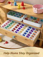 Sock and Underwear Organizer for Drawer with Lid, 15 Grid Plastic Storage Box for Closet and Dresser, Drawer Organizer for Ba