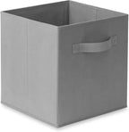 Casafield Set of 6 Collapsible Fabric Cube Storage Bins, Gray - 11" Foldable Cloth Baskets for Shelves, Cubby Organizers & Mo