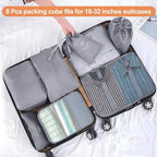 Packing Cubes for Travel - 8 Set Luggage Organizer Bags for Family, Mesh Breathable Travel Packing Cubes for Suitcases Durabl