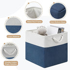 13x13 Storage Cube Bins 4Pack,Collapsible Cube Storage Organizer for Closet, Fabric Storage Box w/ Rope Handles, Foldable Sto