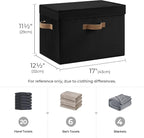 StorageWorks Fabric Storage Bins with Lid, Decorative Storage Boxes for Shelves, Stackable Closet Organizer Basket with Handl