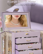 AKOZLIN 360° Rotating Jewelry Box 6-Tier Organizer Functional Jewelry Storage Case for Women Girls Ring Necklace Earring Brac
