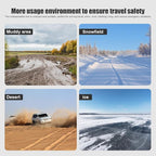 Portable Snow Tire Chains, Semi-Automatic Tighten Snow Traction Chains, Easy Install Emergency Tire Chains for Passenger Cars