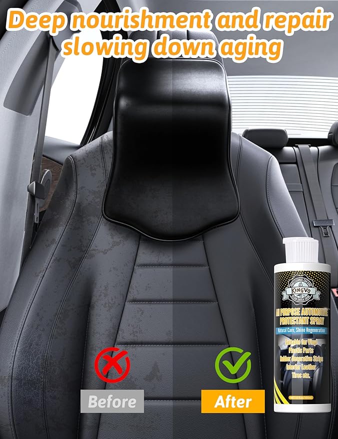 Kingvo Ceramic Spray Coating for Cars, Car Leather Conditioner Automotive Clear Coat Detail Spray Polishing Kit Leather Care 