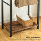 HOOBRO Free Standing Towel Rack for Bathroom, 2 Tier Blanket Rack, 16.5" L x 9.4" W x 31.5" H, Blanket Holder, Drying and Dis