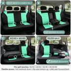 FH Group Automotive Car Seat Covers Rear Set Premium 3D Air Mesh Seat Covers, Airbag Compatible and Split Bench Cover Univers