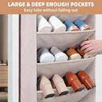 STORAGE MANIAC Over the Door Shoe Organizer Heavy-Duty Large Deep Pocket Hanging Shoe Organizer Shoe Rack Door Closet Shoe Or