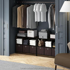 Furinno Cubic Closet Organizers and Storage, 6-Cube Closet Organizer with Bins, Open Shelf Storage, for Wardrobe, Bedroom, Li