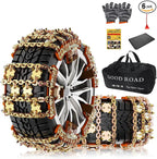 KYX Upgrade Alloy Steel Tire Chains for Car/SUV/Pickup Truks, Adjustable Universal Emergency Snow Chains for Pickup Trucks an