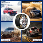 Snow Tire Chains for Car SUV Pickup Trucks, Universal Car Snow Chains, Snow Traction for Tires, Fit for Tire Width 195 205 21