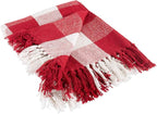 DII Buffalo Check Collection Rustic Farmhouse Throw Blanket with Tassles, 50x60, Red/White