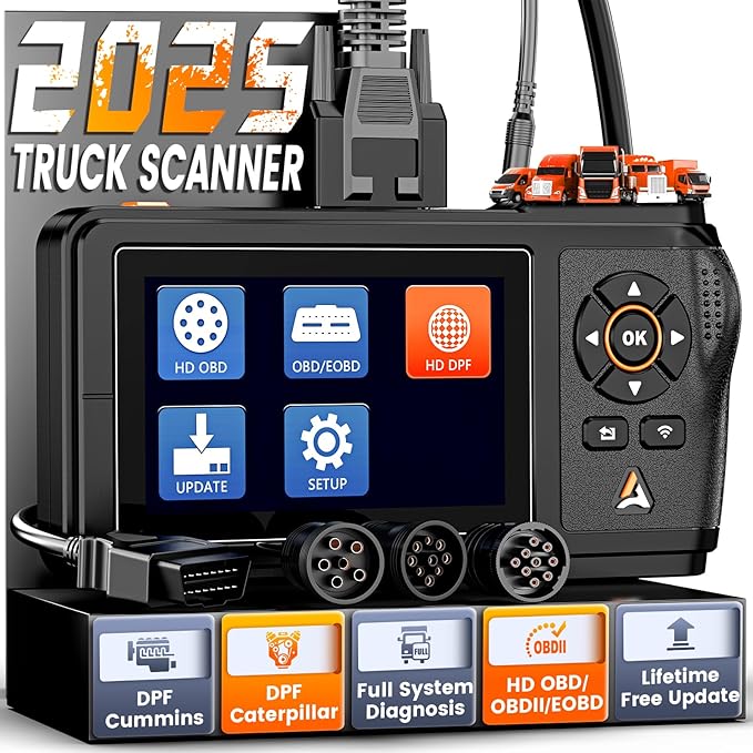 ANCEL HD430 Heavy Duty Truck Scanner, DPF Reset & Forced Regeneration for Cummins & Caterpillar Engine, Full System HDOBD