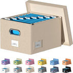 File Organizer Collapsible Storage Box for Office File Box with Lids Document Organizer for Office and Home Easy Slide Durabl
