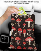 Car Trash Can, Durable Hanging Car Trash Garbage Bag, Cute Automotive Garbage Cans Organizer, Cute Red Mushroom