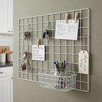 Kaforise Wire Wall Grid Panel, Multifunction Painted Photo Hanging Display and Wall Storage Organizer, Pack of 2, Size 25.6" 